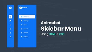 How To Make Side Navigation Menu Using HTML And CSS  Sidebar Menu Design [upl. by Faubion]