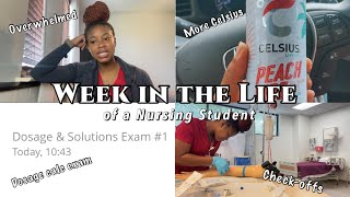 WEEK IN THE LIFE OF A NURSING STUDENT  dosage calc exam checkoffs feeling burnt out [upl. by Katey]