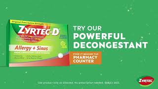 Discover ZyrtecD Allergy Medicine Plus Decongestant  ZYRTEC® [upl. by Novyaj535]