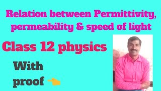 Relation between permittivity permeability and speed of light class 12 physics [upl. by Baldwin]