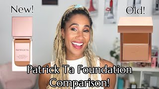 Patrick Ta Foundation Comparison NEW HydraLuxe Luminous vs Crème Foundation  Shades 16 and Tan 1 [upl. by Cooper]