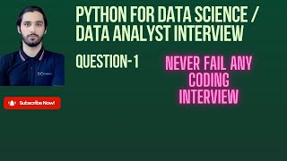 Python for Data Science Interview  Python for Data Analytics Interview dataanalysis datascience [upl. by Enomad]