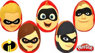 5 İnanılmaz Aile Sürpriz Yumurta Bay İnanılmaz Elastigirl Jack Jack Violet Dash Oyuncakları PlayDoh [upl. by Artinahs898]