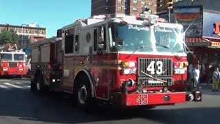 FDNY Engine 43 Engine 75 and Ladder 59 Spare Responding [upl. by Aleafar]