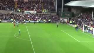 11082015  Dundee fans go wild after their 90th minute equaliser at rivals Dundee Utd [upl. by Floris]