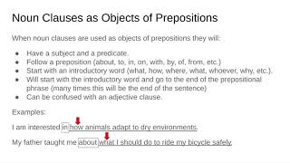 Noun Clauses as Objects of Prepositions Grammar 810  Google Slides [upl. by Chobot65]