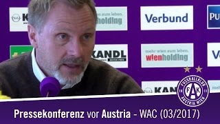 Pressekonferenz vor Austria Wien  Wolfsberger AC [upl. by Adnarram]