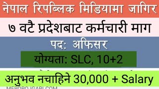 New Job Vacancy in Nepal 2080 Nepal republica media Vacancy 2023 [upl. by Kasevich126]