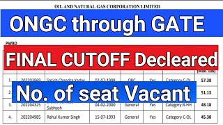 ONGC GATE FINAL CUTOFF Decleared Announcement No of post vacant all branch Gate 2023 [upl. by Ciapas]