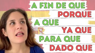 Las Oraciones CAUSALES y FINALES en español  ¿Cómo y Cuándo se usan ¿Qué diferencia hay 🇪🇸 [upl. by Essex]