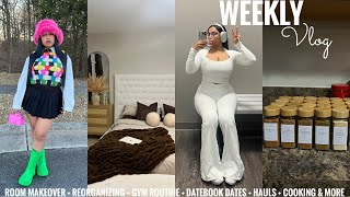 WEEKLY VLOG  ROOM MAKEOVER  REORGANIZING  GYM ROUTINE  DATEBOOK DATES  HAULS  COOKING amp MORE [upl. by Atiuqiram490]