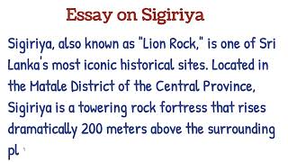 sigiriya essay in english  sigiriya rock  essay on sigiriya [upl. by Ruffin]