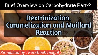 Dextrinization Caramelization amp Maillard reactionPART 2 GATE Syllabus [upl. by Nimaj]