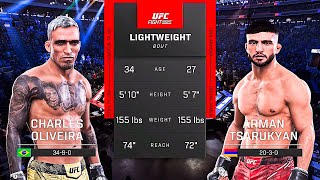 Charles Oliveira vs Arman Tsarukyan FULL FIGHT  UFC 5 AI Simulation [upl. by Scott]