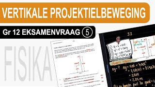 Fisika  Vertikale Projektielbeweging Eksamenvraag 5 [upl. by Elrahc]