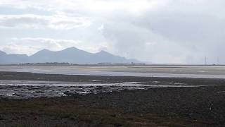 Snowy coastline panorama at Foryd Caernarfon Gwynedd Wales Cymru UK [upl. by Thetes111]