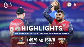 ILT20 S2  English  HIGHLIGHTS  Desert Vipers VS MI Emirates  T20 Cricket  30th Jan [upl. by Shellans]