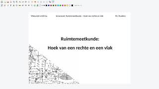 Hoek van een rechte en een vlak meetkundig  analytisch [upl. by Ardenia]