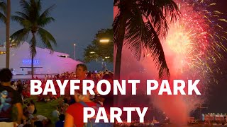 EPIC Miami Party at Bayfront Park with FIREWORKS [upl. by Amri567]