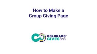 How to Make a Group Giving Page [upl. by Eciral]