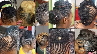 Amazing protective cornrow styles for Natural hair No added hair Braidsupdos and wedding braids [upl. by Ameehs]