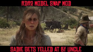 Sadie Gets Yelled At By Uncle Red Dead Redemption 2 Model Swap Modding Fun [upl. by Anahsed758]