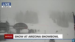 SNOW CAM Winter storm dropping snow at Snowbowl [upl. by Juli100]