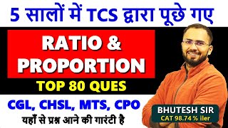 Ratio amp Proportion best questions asked by TCS 2018  2023 in SSC CGL CHSL CPO MTS  with pdf [upl. by Latia]