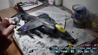 Harrier GR1 132 Time Lapse model kit [upl. by Laohcin913]