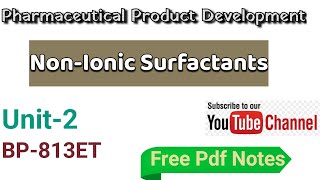 NONIONIC SURFACTANTS SURFACTANTS PRODUCT DEVELOPMENTBP813ET [upl. by Gloria]