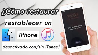 Cómo restaurar  restablecer iPhone desactivado con  sin iTunes [upl. by Akiem]