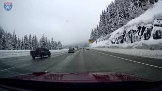 Driving from North Bend to Yakima WA and back via snowy Snoqualmie Pass  4K  Time Lapse [upl. by Biddle]