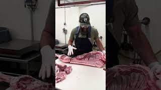 Entire half of a lamb carcass shoulder leg and saddle 🐑 shorts lamb butcher [upl. by Tonia]