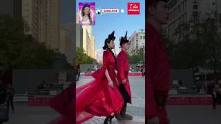 Ethnic Mongolian robes and clothing on the streets fashion mongolia chinafashion ethnicwear [upl. by Maro]