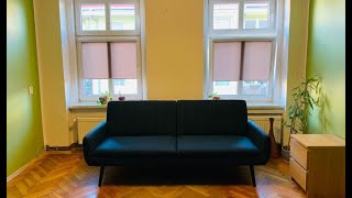 Jysk Sofa Bed Assembly for My Living Room  HARNDRUP Navy [upl. by Eitsirk]