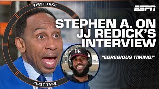 Stephen A remains CRITICAL of the LeBron JamesJJ Redick podcast optics 👀  First Take [upl. by Aicenat]