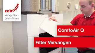 Hoe vervang je het Filter van de ComfoAir Q  Instructievideo  Zehnder Group Nederland [upl. by Tselec868]