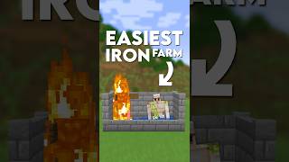 Minecraft Easiest IRON Farm Iron Farm Tutorial  Shorts [upl. by Arotak]