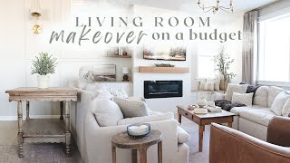 LIVING ROOM MAKEOVER amp DECORATE WITH ME new year living room refresh  BUDGET accent wall [upl. by Aimik995]