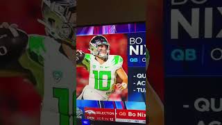 Broncos Draft QB Bo Nix 12th Overall 😂 nfl nfltrending nflviral nfldraft [upl. by Keisling]