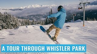 A Tour Through Whistler Terrain Park On A Snowboard [upl. by Encratis]