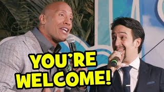 quotYoure Welcomequot Live By Dwayne Johnson amp LinManuel Miranda At Moana World Premiere [upl. by Remot]