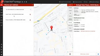 Ricerche tramite indirizzo e coordinate con STIMATRIX® forMaps [upl. by Aihsele]