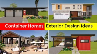 SHIPPING CONTAINER HOMES EXTERIOR DESIGN IDEAS [upl. by Nimaj]