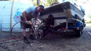 omc cobra volvo penta outdrive removal part 1 [upl. by Row]