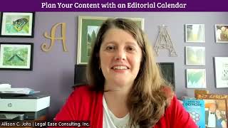 Allison Johs Plan Your Content with an Editorial Calendar [upl. by Ilajna]