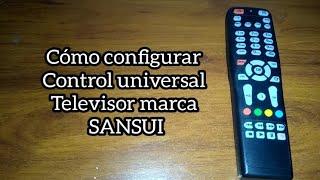 Código para tv SANSUI control universal [upl. by Jonell]