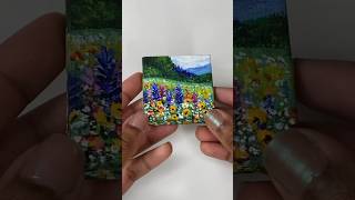 Wildflower meadow on Tiny Canvas🌼 tinycanvaspaintingtinypaintingpaintingwildflowersartartist [upl. by Livesay868]