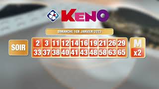 Tirage du soir Keno® du 01 janvier 2023  Résultat officiel  FDJ [upl. by Aina]