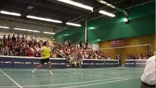 Badminton Footwork  Lin Dan right hand [upl. by Nesyrb]